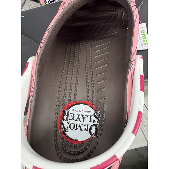 Crocs x Demon Slayer Nezuko Anime Clog Mens 12 Pink Green Slip On Shoes NEW main image 4